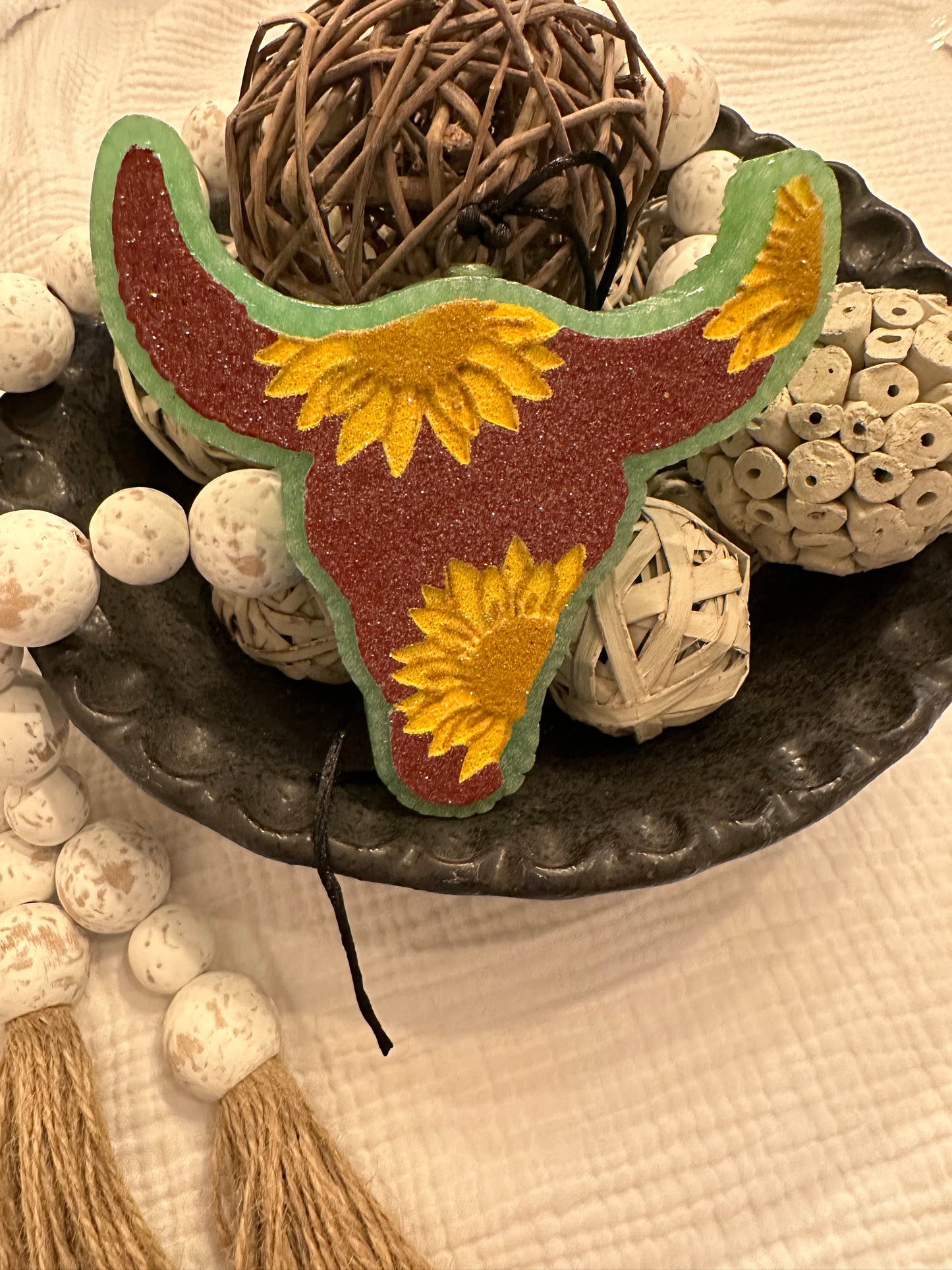 Ready to Ship Sunflower Bull with Glitter